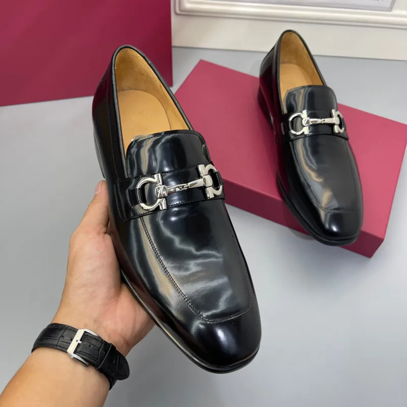 

2022Men Shoes Formal Dress Shoe Masculino Leather Black Elegant Luxury Suit Shoes Designer Men's Casual Office Loafers