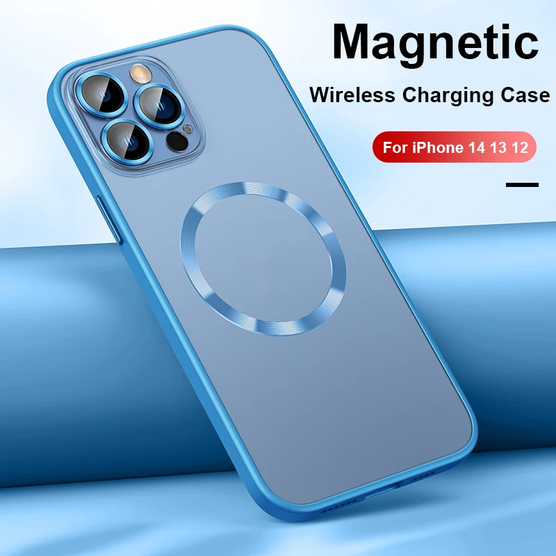 

Glass Lens Magnetic Wireless Charging Case For iPhone 14 Plus 13 Pro MAX 12 Candy Color Silicon Bumper PC Transparent Cover