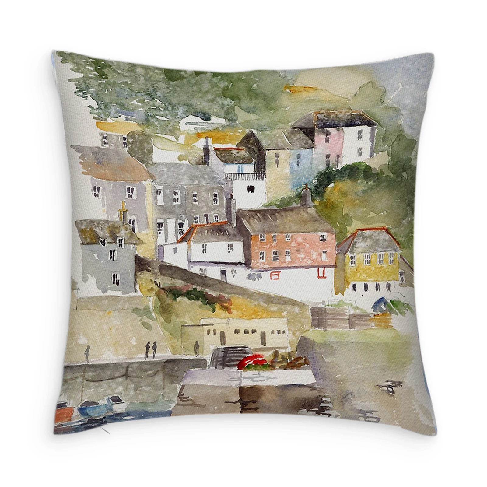 

Abstract Village Customize Pillow Case Modern Home Cushion Cover 45*45cm Decorative Pillowcases for Sofa Throw Pillowslip