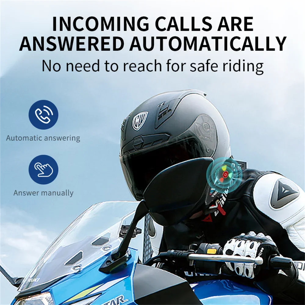 Bluetooth-гарнитура для мотоциклетного шлема 2000 мАч
