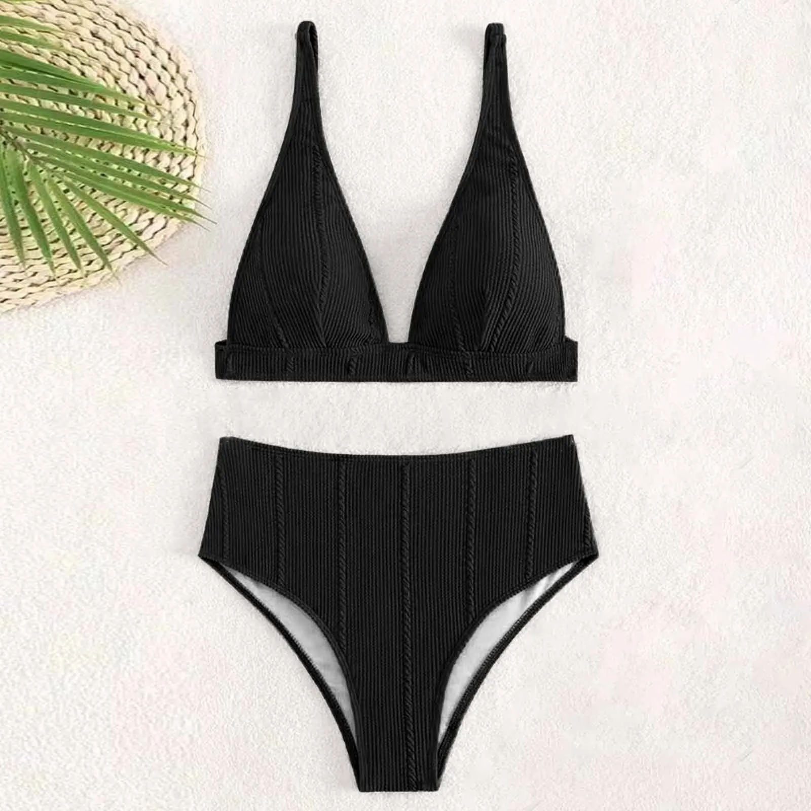 

Женский однотонный купальник-бикини