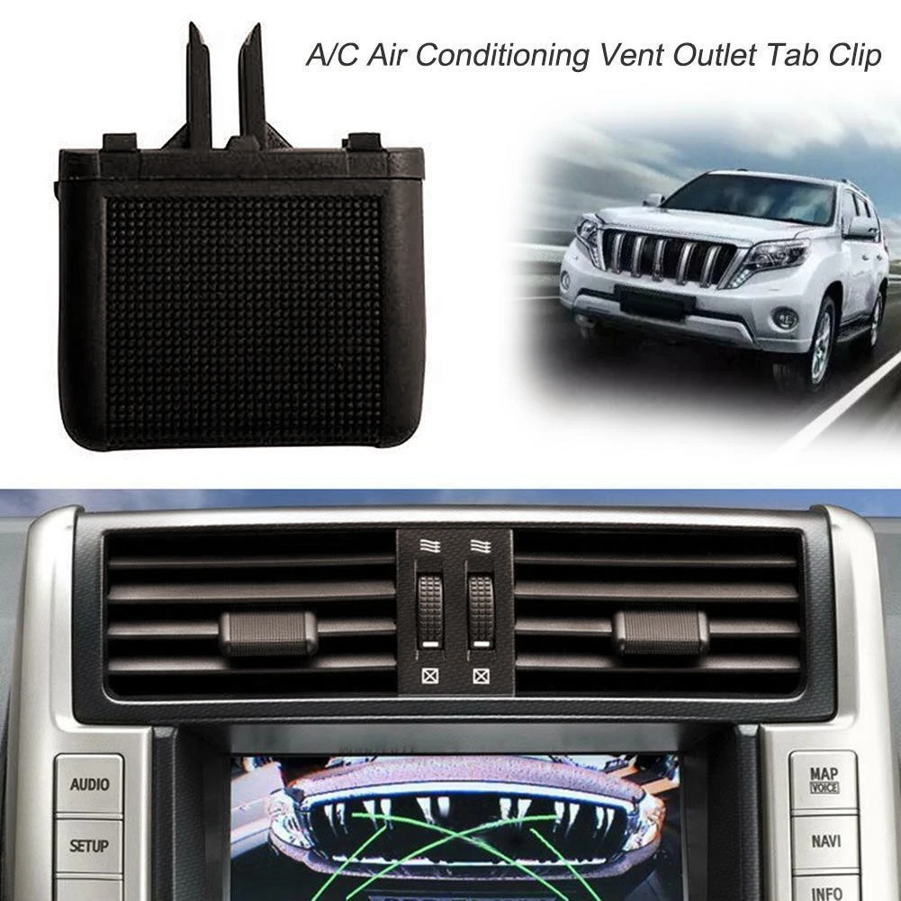 

Plastic Car A/C Air Vent Outlet Tab Clip For Toyota Land Cruiser Prado FJ150 2010-2017 Air Conditioning Outlet Label Clamp Kit