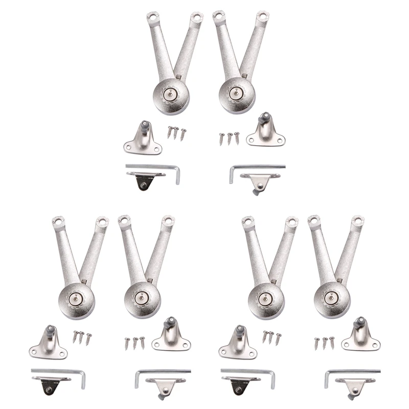 

Support Hinge In Satin Nickel Lid Stay With Soft Close Toy Box Hinge Support Max Weight Support 120Lb/6Pcs (6 Pack)