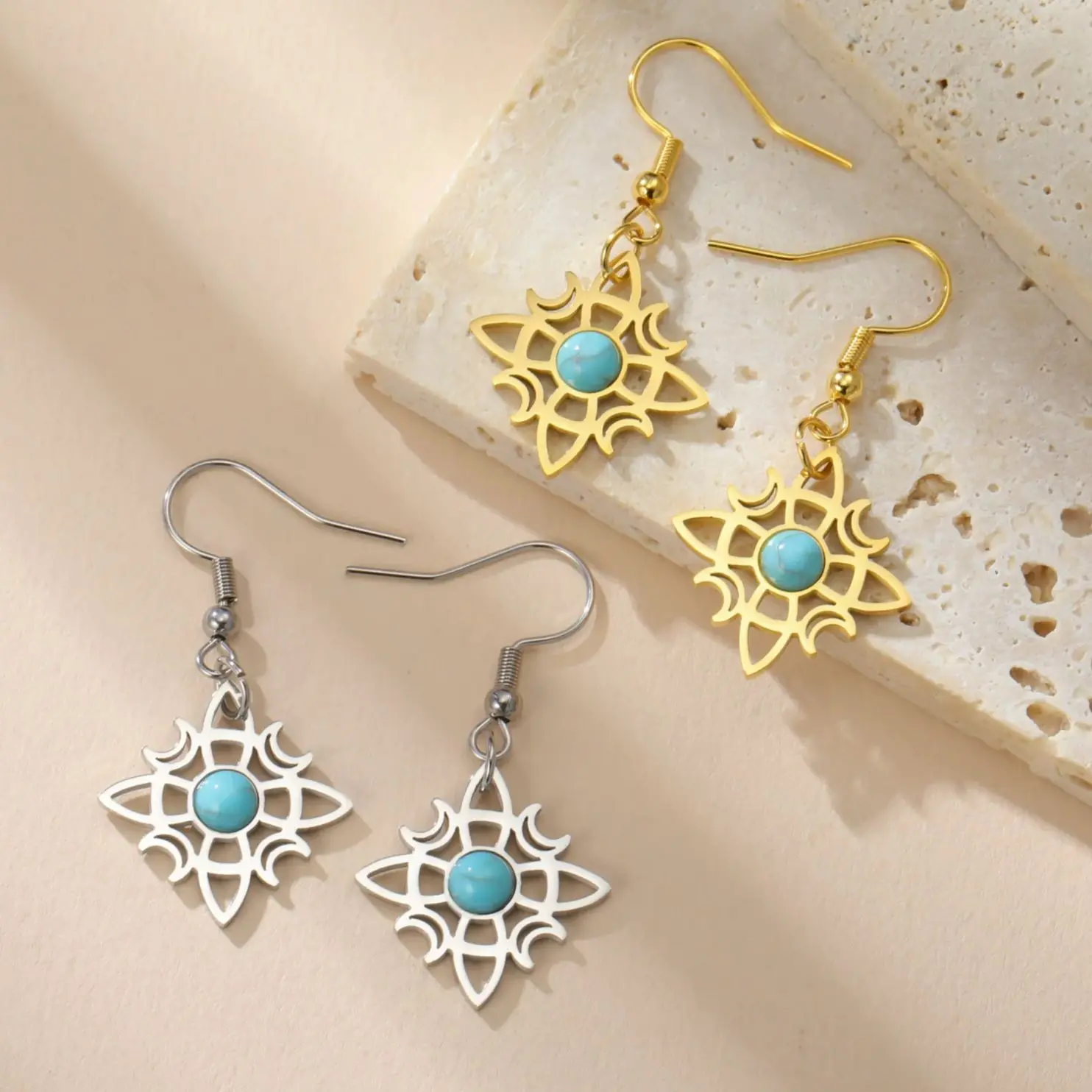 LIKGREAT кельтские висячие серьги-висюльки с узелком для женщин из нержавеющей стали