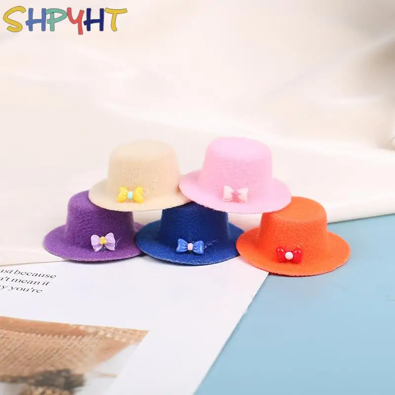 

Hot sale 2Pcs 1:12 Dollhouse Miniature Bow Tie Hat Gentleman Hat Model DIY Accessories