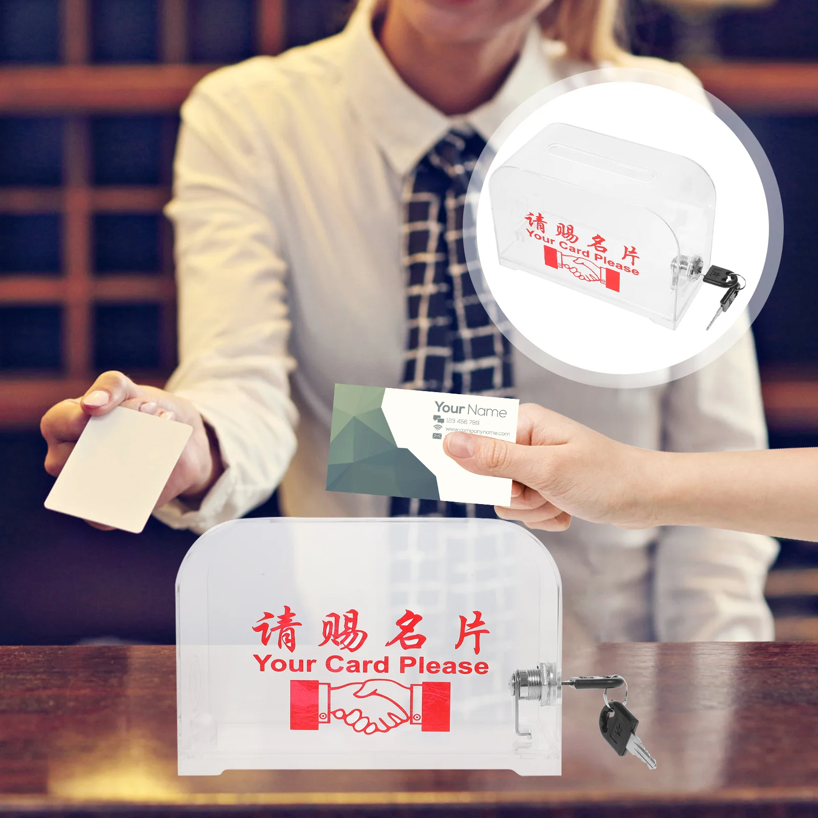 

Card Holder Business Women Office Accessory Supplies Portable Cards Container Convenient Case Organizer