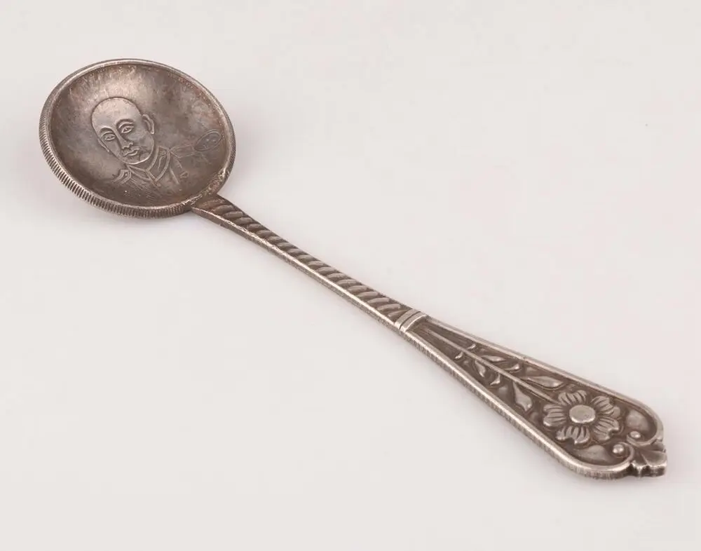 Изысканная мерная ложка с уникальным китайским старинным серебряным покрытием