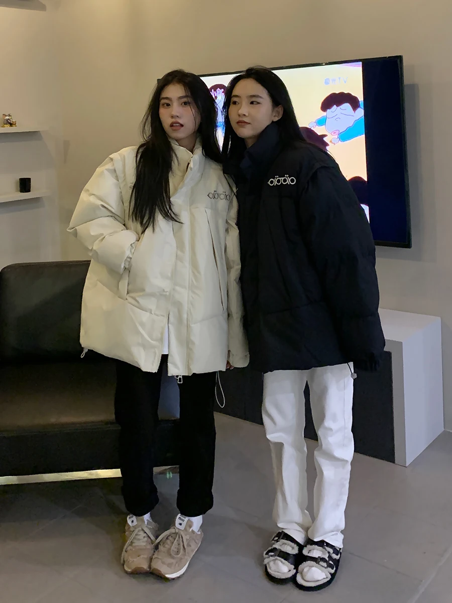 Sleeve Detachable Two-Way Wear Cotton Coat Jacket Women's Autumn and Winter Korean Style Loose Versatile Cotton Coat Fashion