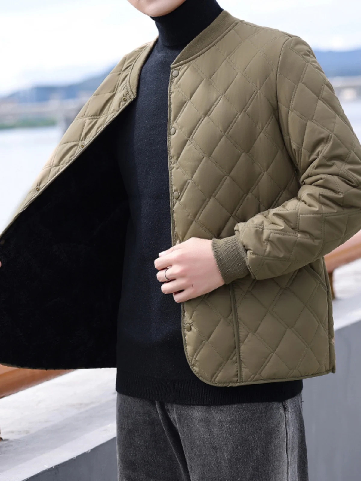 Мужская куртка на хлопковой подкладке новинка 2024 повседневное пальто с