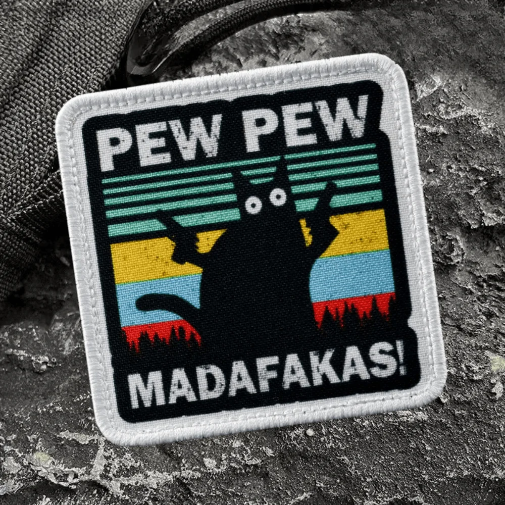 Фото PEW PEW MADAFAKAS Cat Morale нашивка с вышивкой нашивки военный значок нарукавная повязка на крючок и петля эмблема наклейки на рюкзак №5
