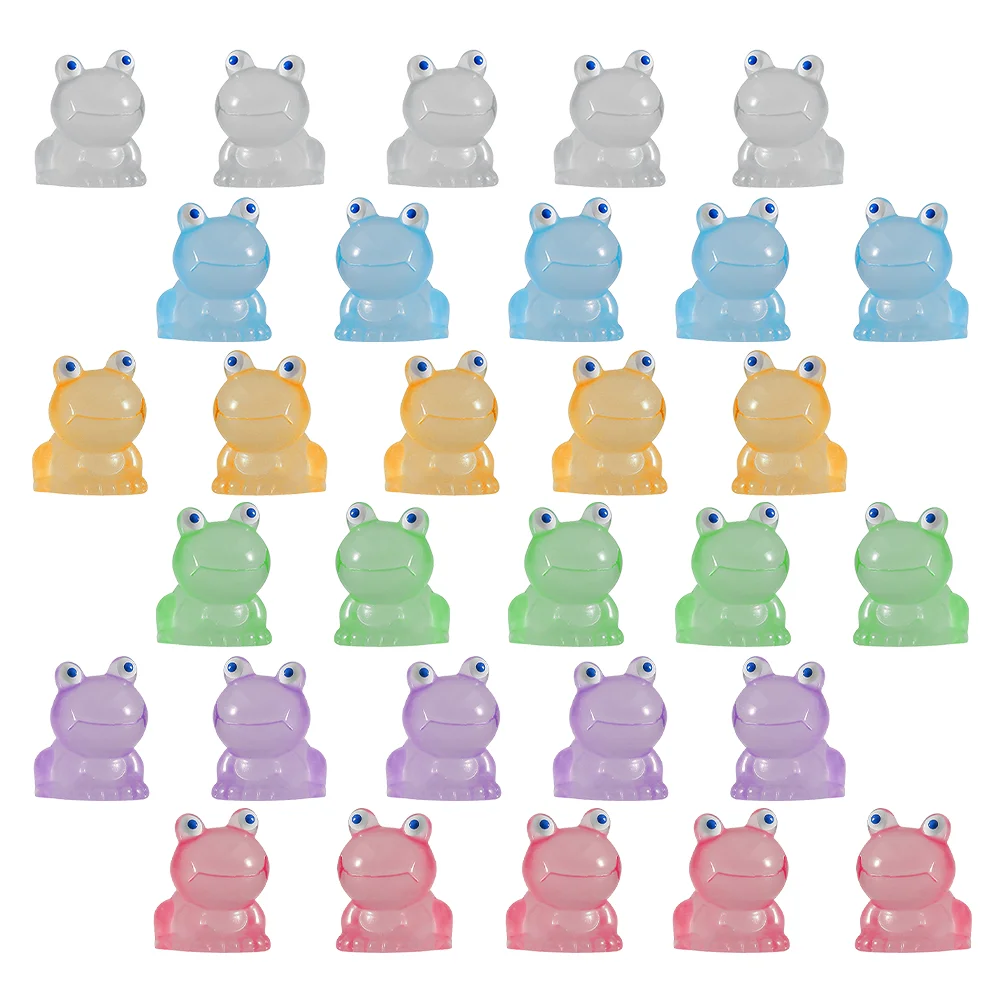 

70 Pcs Mini Garden Decorations Cute Frog Desk Small Office Accessories Resin Craft Frogs Home