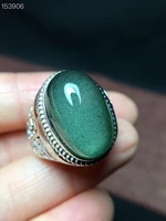 natural green phantom quartz crystal adjustable ring 1812mm oval ring 925 silver phantom women men jewelry aaaaaa