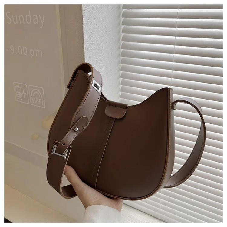 

Vintage Shoulder Crossbody Bags for Ladies PU Leather Women's New Trend Fashion Handbag Clutch Brown Luxury Designer