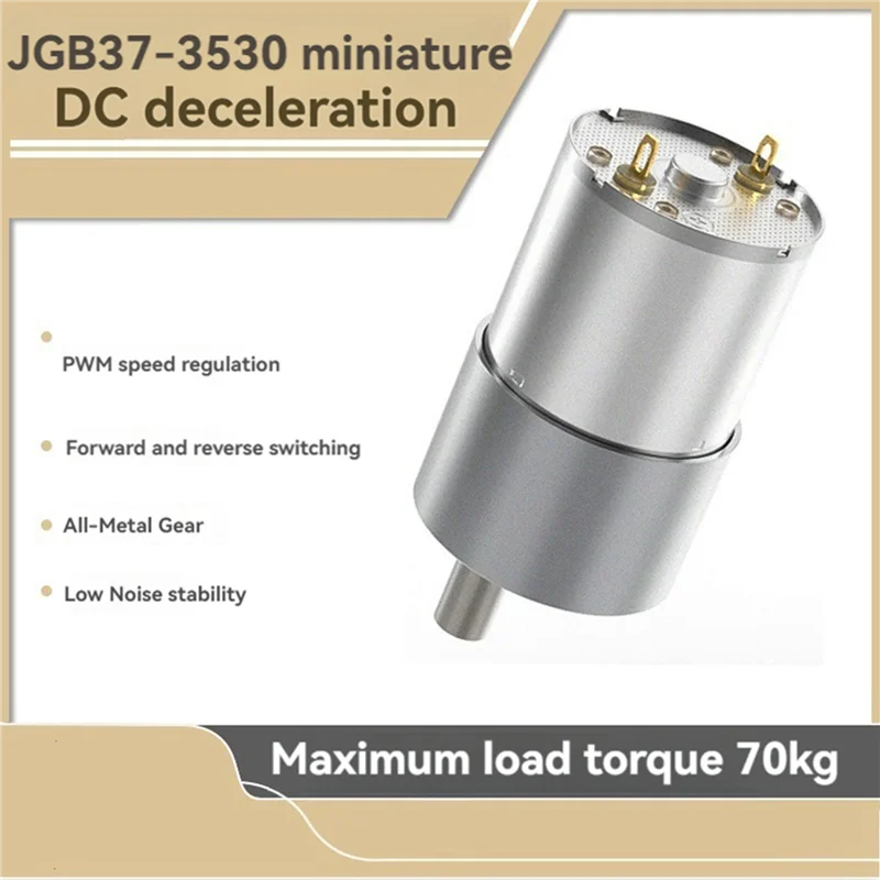 Фото FEDI-2X JGB37-3530 Двигатель постоянного тока 12 В Мини-редуктор постоянного тока Двигатель с высоким крутящим моментом Металлический двигатель для умного дома 107 об/мин №3
