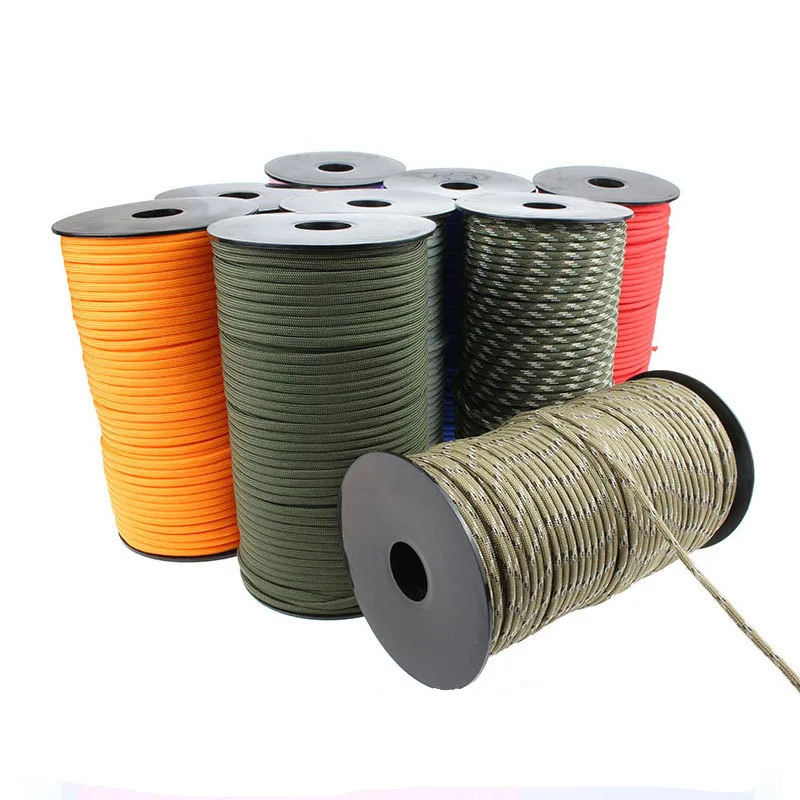 

550 Military Paracord 100M 50M 7 Strand 4mm Parachute Cord Camping Accessories Outdoor Survival Equipment DIY Bracelet Tent Rope