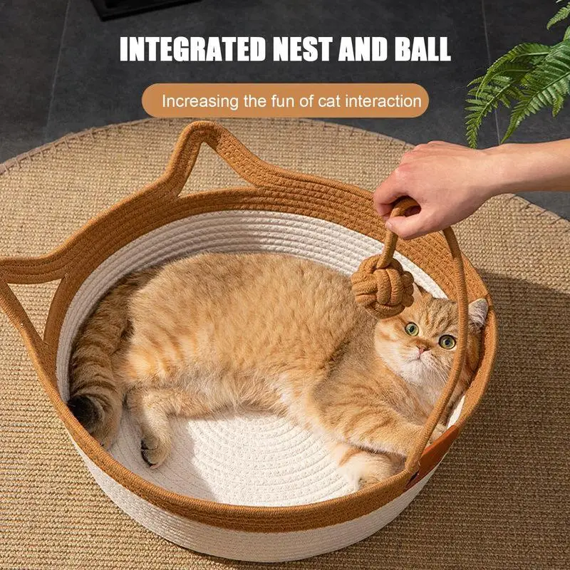 Летнее тканое кошачье гнездо ручной работы для домашних животных щенков котят