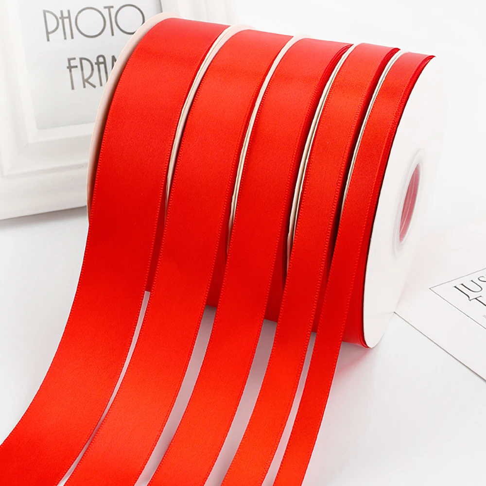 

22M/Roll Red Silk Satin Ribbons 6/10/12/15/20/25/30/40/50/75mm Party Home Wedding Decoration Gift Wrapping DIY Crafts