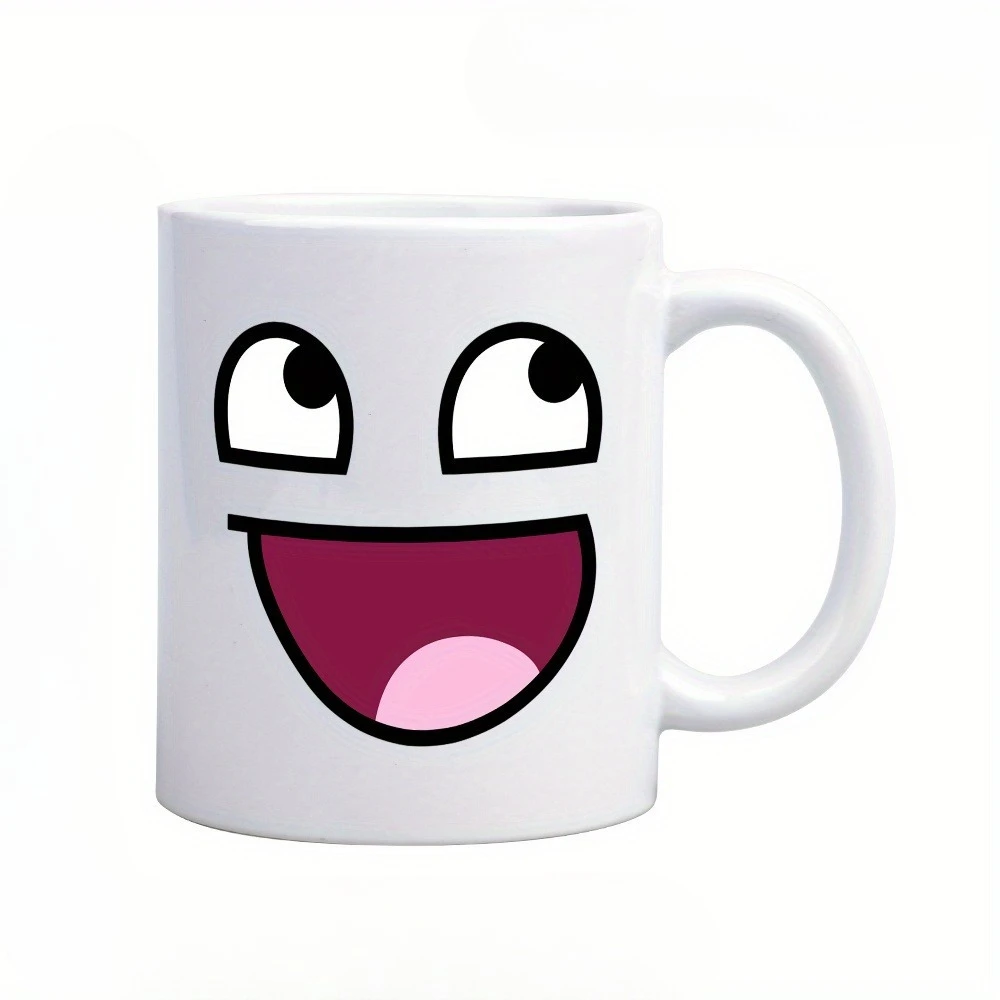 Керамическая кружка Happy Face — забавный и веселый дизайн, идеальный подарок для любителей кофе и чая, уникальный подарок на новинку (art.: 3920cd5eeb2ae) - 3920cd5eeb2ae