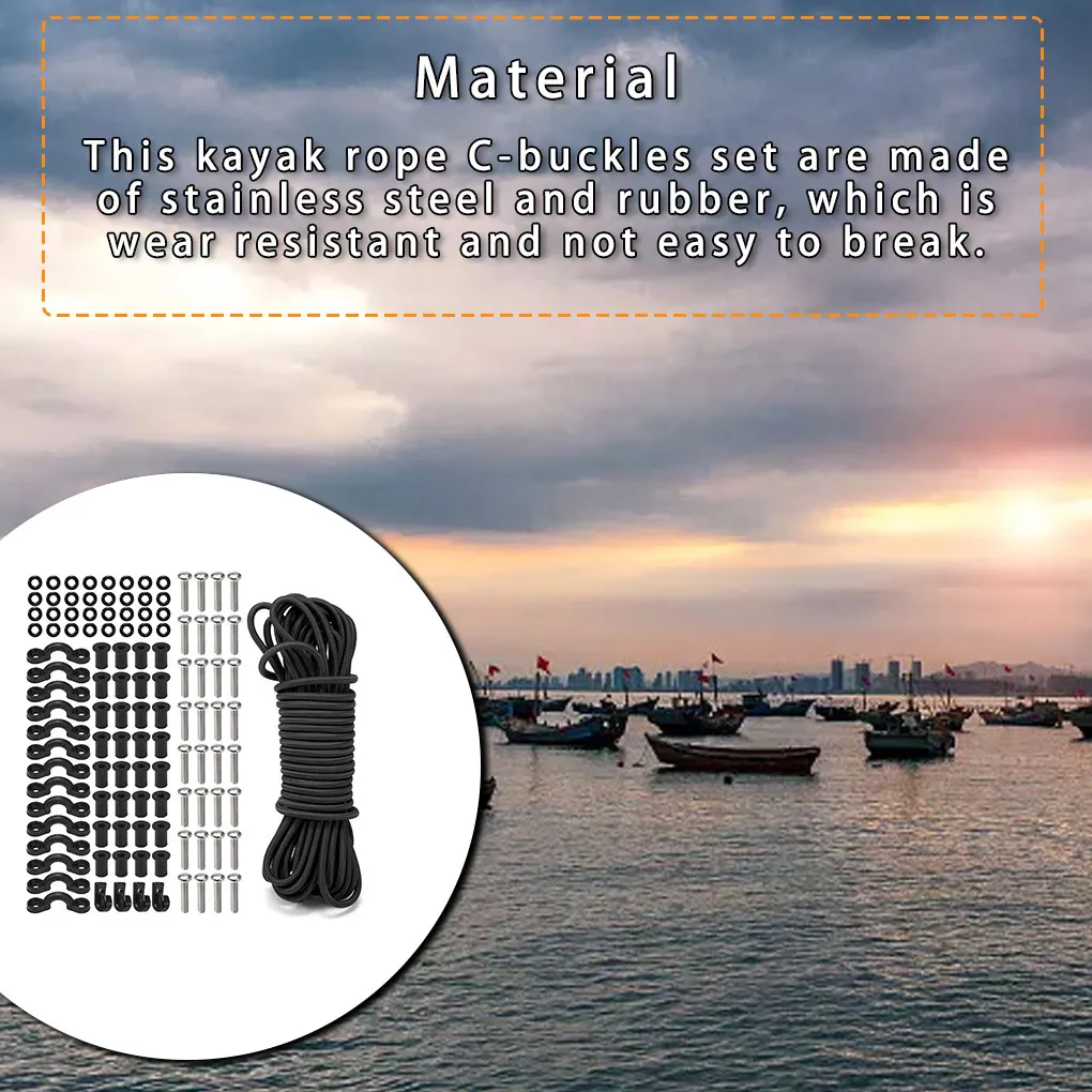 

115 Pieces/Set Kayak Boat Rope C-buckles Rigging Kit Replacement Screws Nuts Spacer for Fishing Kayaking Canoeing