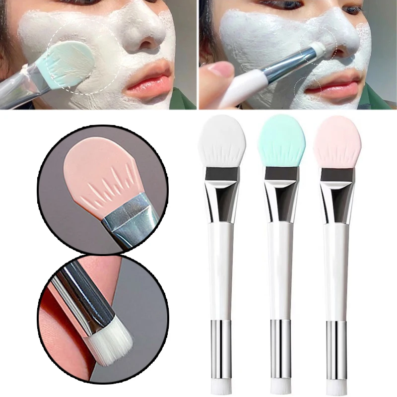 1Pcs Face Mask Brush Silicone Head Face Mask Blender Applicator Pore Cleaning Acne Blackhead Brush Beauty Makeup Brush Tool