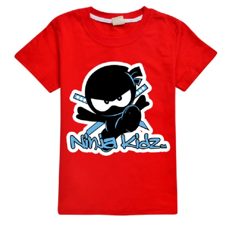 New Boys T Shirt Kids Summer NINJA KIDZ Printed T-shirt Teen Funny Harajuku Fashion Top Girls Clothing 100%Cotton Tee 2-16 Years