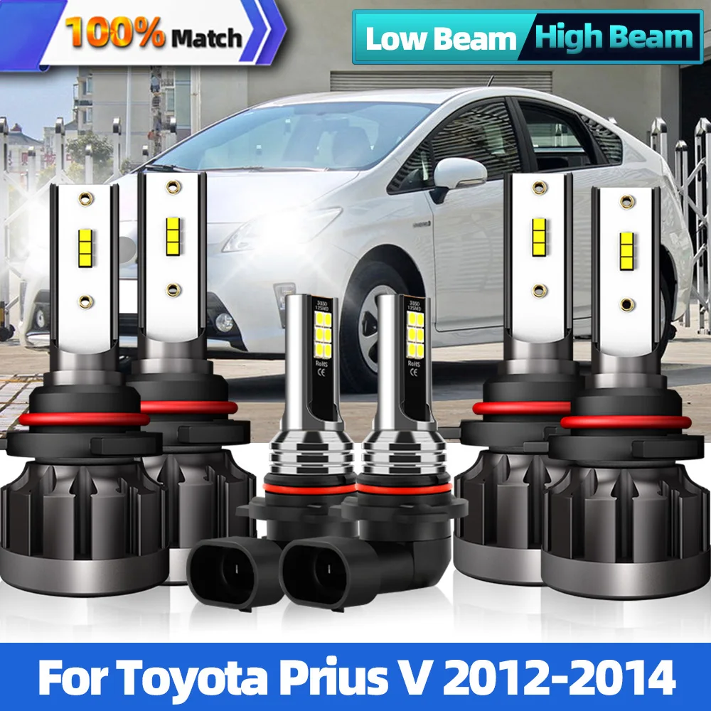 

6PCS Canbus 40000LM 240W H11 LED HB3 9005 Led Car Headlight 6000K White Auto Fog Lamp 12V 24V For Toyota Prius V 2012 2013 2014