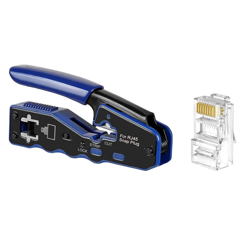 

100 шт., коннектор Cat6 / Cat5e RJ45 с обжимным инструментом