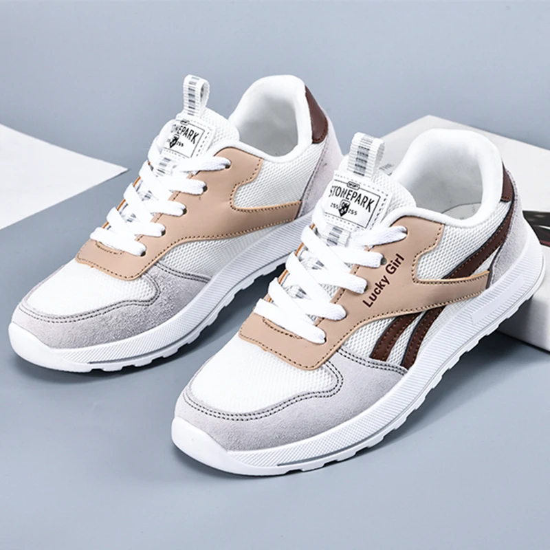 2022 Men Women Fashion Sneakers Smiley Mesh Platform Cushioning Running Shoes Color Matching Lace Up Round Toe Male Sport Shoes