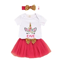 infant baby girls outfit set babies and toddlers unicorns clothes sequined bows fluffy skirts hair bands three piece sets