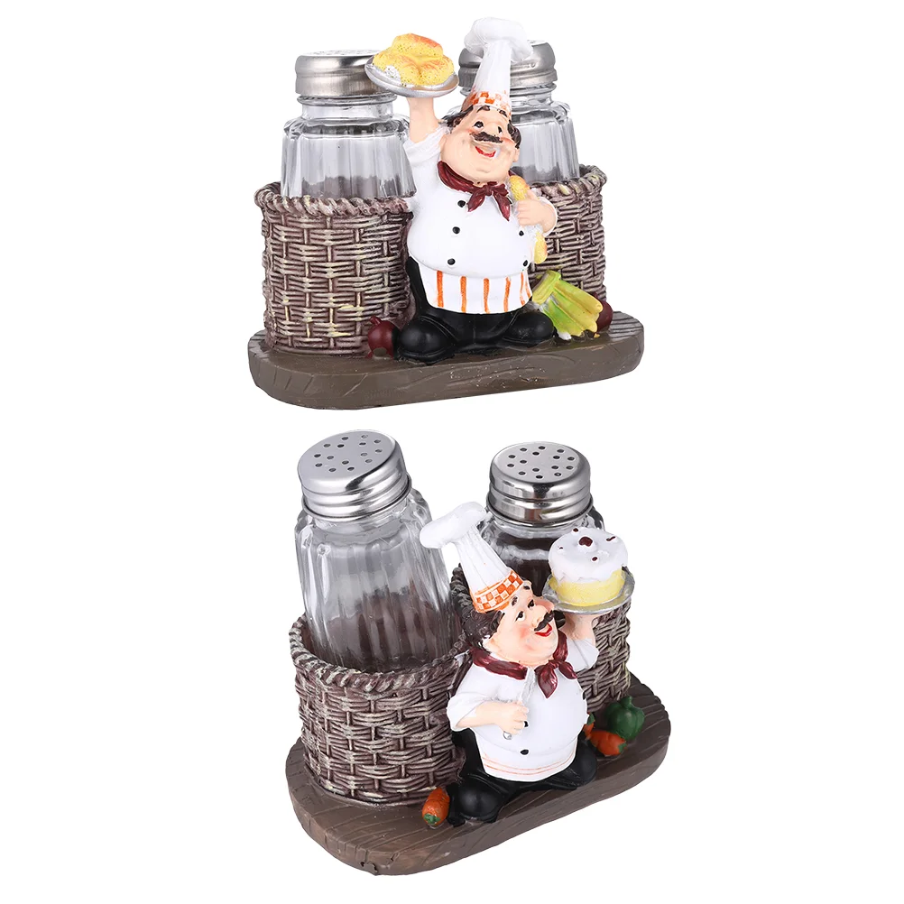 

2 Sets Salt and Pepper Seasoning Shaker Decoration Lovely Kitchen Resin Decor