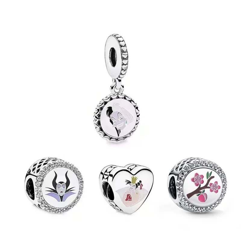 

Yoda 925 Silver Peach Blossoms Flower Charms Beads For Jewelry Making Fit Women Original 3mm Bracelet Bangles Spring Girl Gift