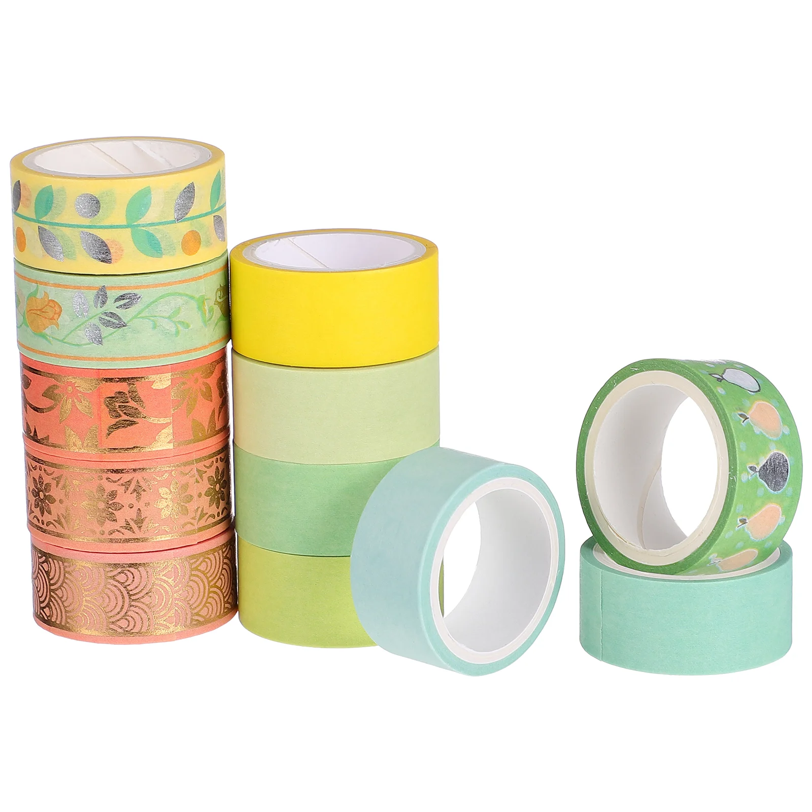 

12 Rolls Washi Sticker Roll Vintage Decor Scrapbook Sticker Tape Hand Decor Orange Green Tape Stickers Japanese Masking Tape