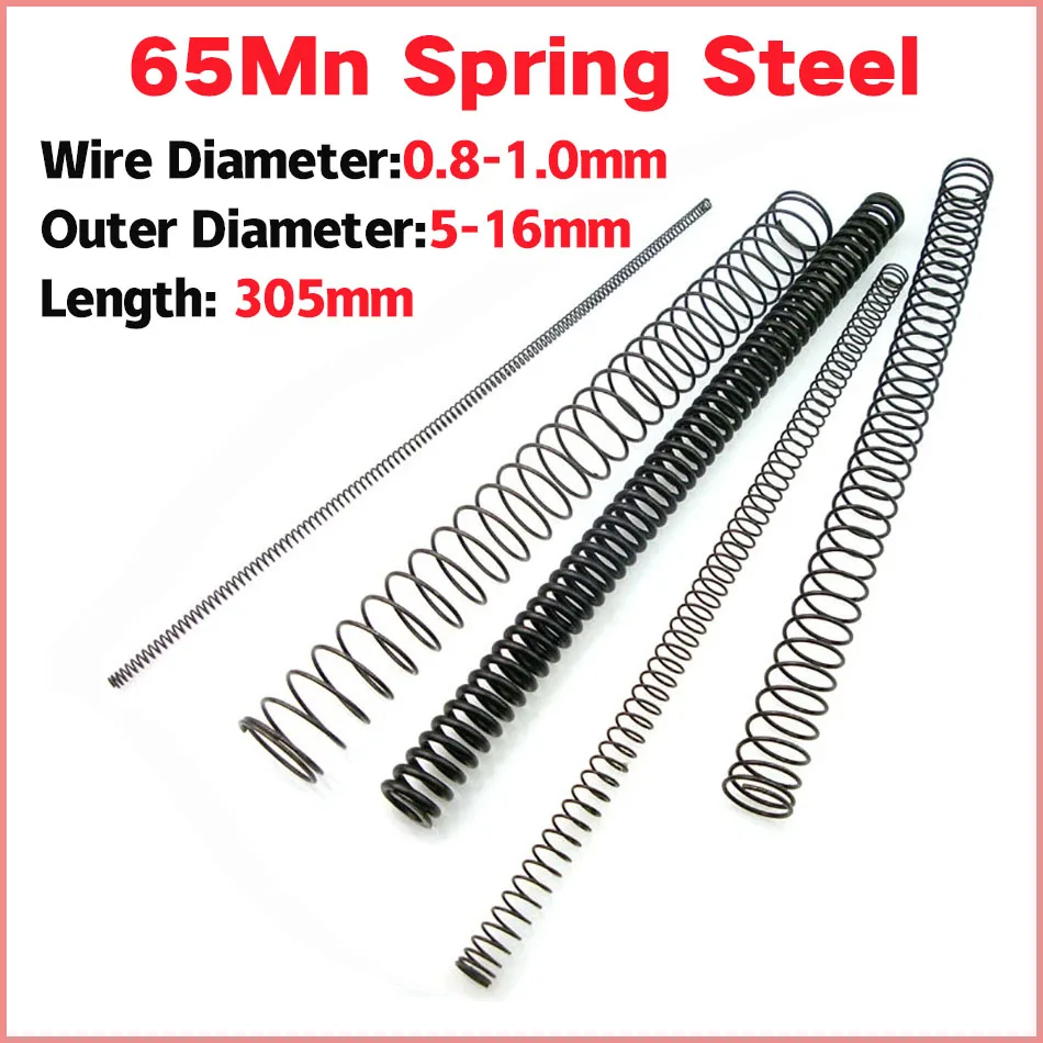 

1PCS 65Mn Steel Y Type Springs Compression Pressure Spring Wire Dia 0.8mm-1.0mm Length 305mm Release Return Spring