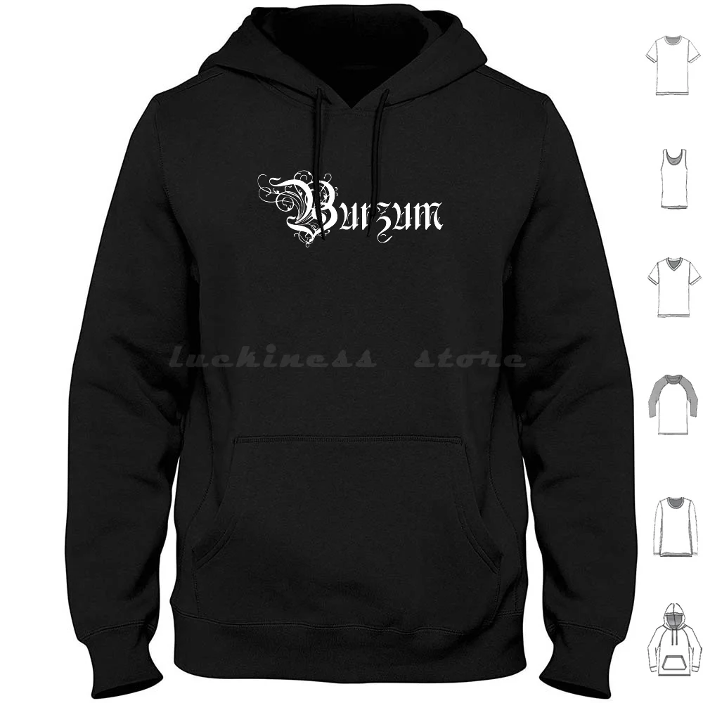 

Толстовка Burzum с длинным рукавом, хлопковая черная с металлическим ремешком, Веном, Сатирикон