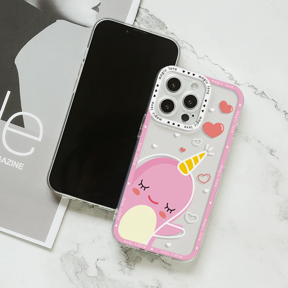 

Fashion Clear Phone Case for iPhone 7 8 Plus XR X XS SE 11 12 13 Mini Pro Max Soft Silicone TPU Magic Love