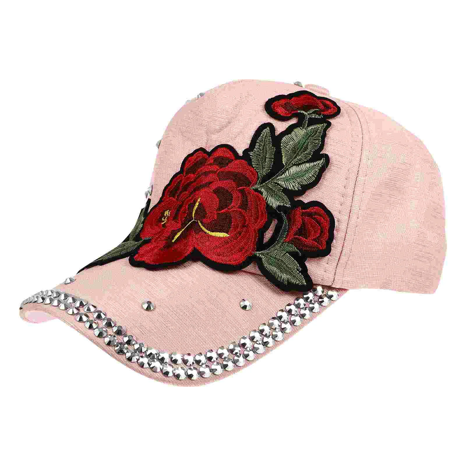 

Fashion Rhinestone Hat Baseball Peaked Caps Outdoor Sun Hat for Girls