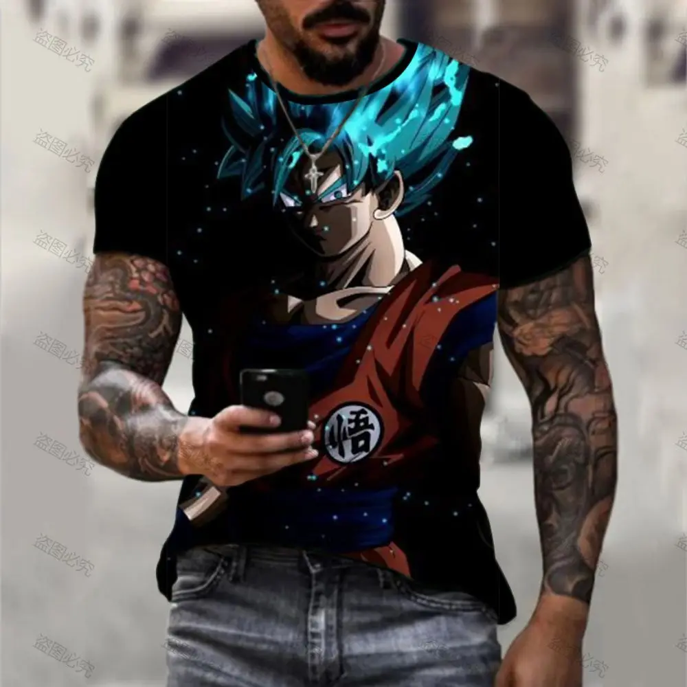 

Hip Hop Dragon-Ball-Z 2022 Summer New Streetwear Leisure Essentials Harajuku Crew Neck Men T-shirt High Street Y2k Oversized 6XL