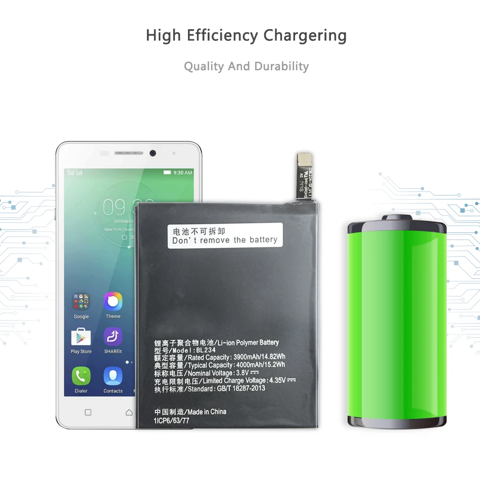 4000mAh BL234 BL 234 мобильный телефон Сменный аккумулятор для Lenovo A5000 Vibe P1M P1MA40 P70 P70t P70-T P70A