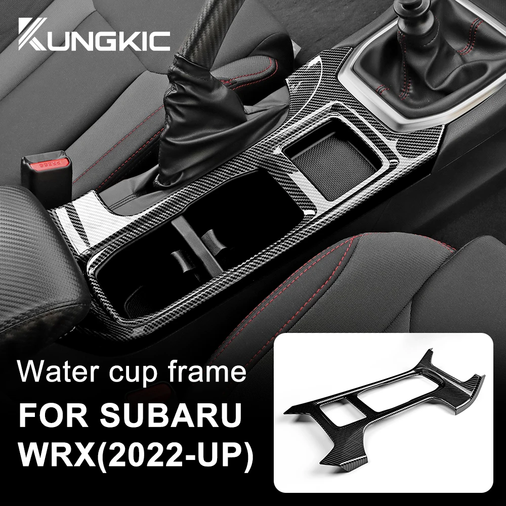 

ABS Carbon Fiber Style Sticker For Subaru WRX 2022 2023 Car Water Cup Holder Frame Decoration Cover Trim LHD Accessories