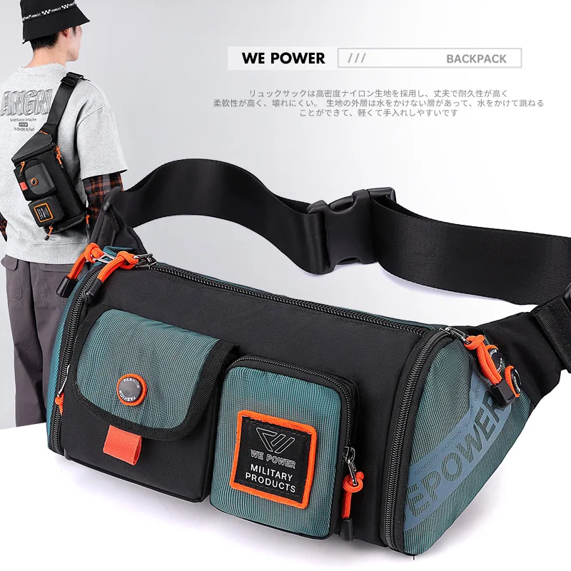 Solid Men's Crossbody Bag Nylon Large Capacity Messenger Bags Leisure Travel Riding Bag Men's bag