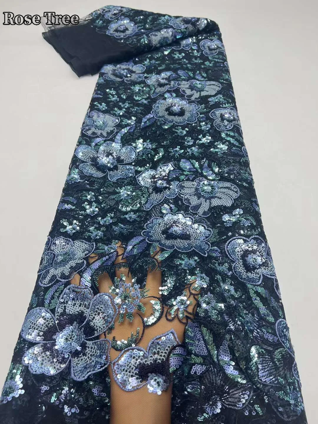 Новейшая африканская кружевная ткань с блестками 2024 Высококачественная
