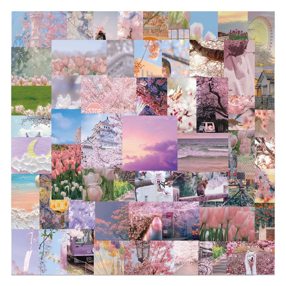 

10/30/50 Pcs New Sweet Romantic Spring Landscape Graffiti Stickers Decorate Luggage Laptop DIY Guitar Water Bottle Helmet Car