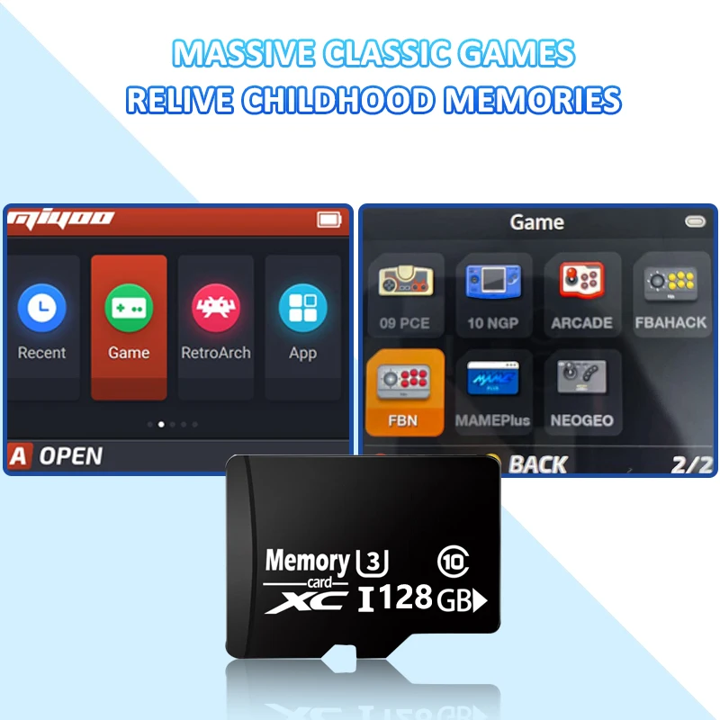 Игровая карта MIYOO MINI V2 для системы Linux Классический игровой эмулятор 64 ГБ 12000 игр 128