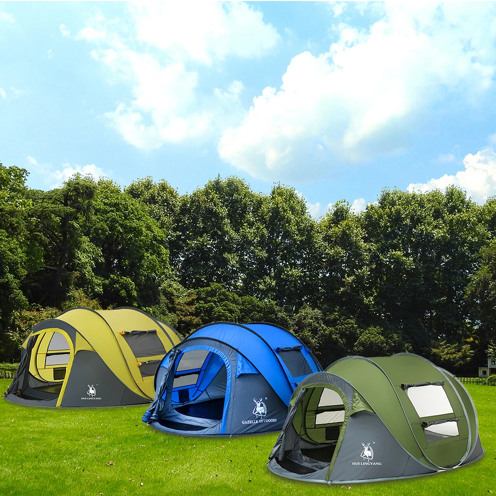 

3-4 Person Throw Tent Outdoor Automatic Tents Throwing Pop Up Waterproof Camping Hiking Tent Waterproof Large Family Tents