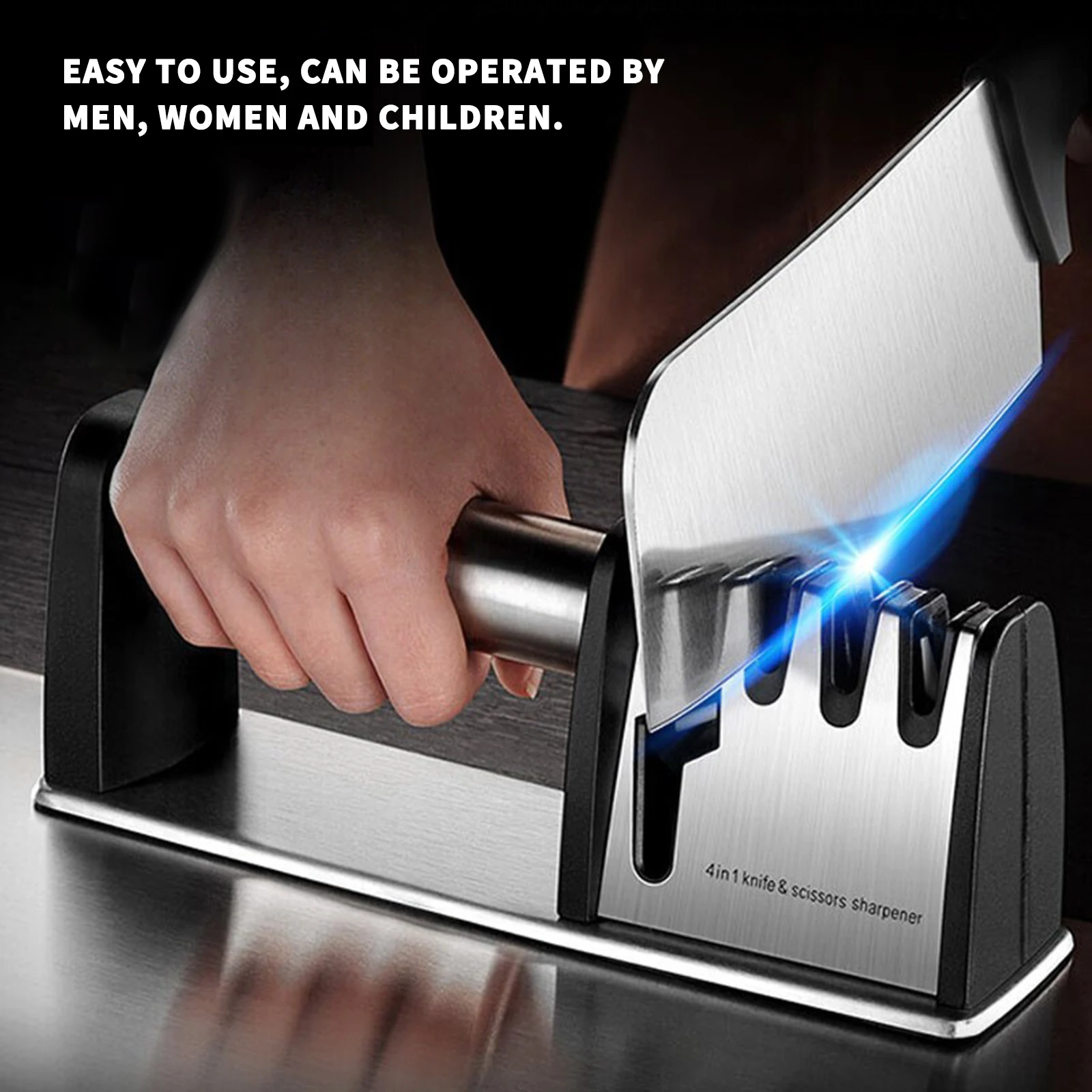 

1 Pcs Sharpener Kitchen Knives Sharpener Knife Sharpening Stone Silver Tungsten Steel Whetstone Diamond Grinder