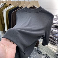 modal solid color korean fashion half sleeve brushed t shirt casual top womens summer thin bottoming shirt ladies clothes