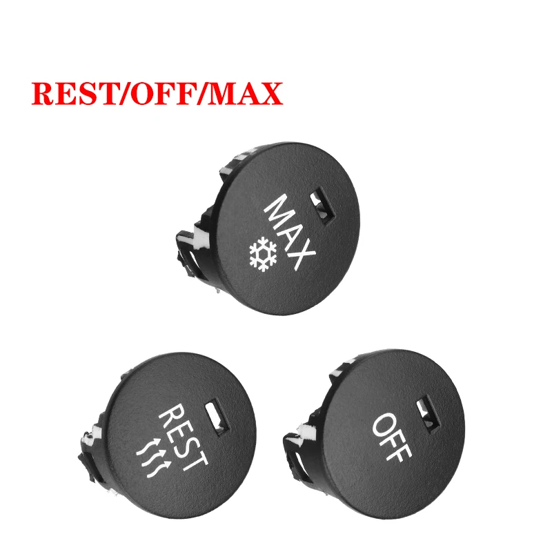 

OFF/Rest/Max Car Heater Climate Control Knob Panel Air Conditioner Button Switches Repair Cap Cover For BMW 5 Series E60 E61