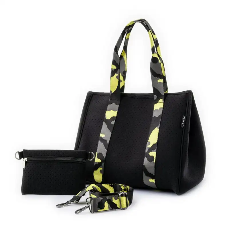 

Tote Bag with Zipper Travel Gym and Beach Tote Bag for Women Everyday Handbag, Makeup Pouch and Camo Strap