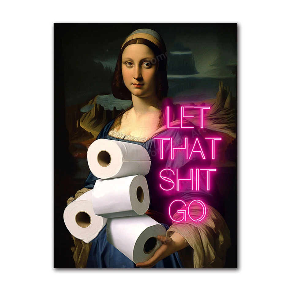 

Декоративная картина "Девушка с туалетной бумагой", AliPaint