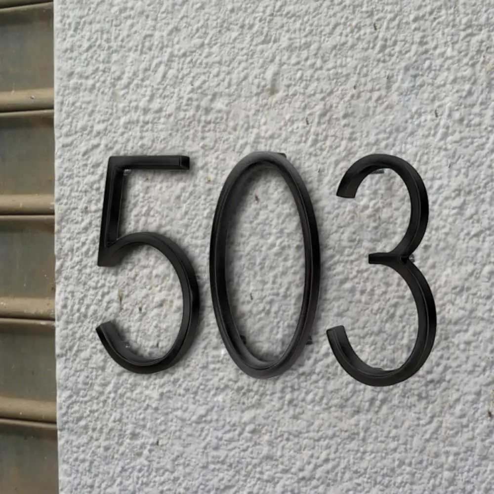 

125mm Floating House Number Letters Big Modern Door Alphabet Home Outdoor 5 In.Black Numbers Address Plaque Dash Slash Sign #0-9